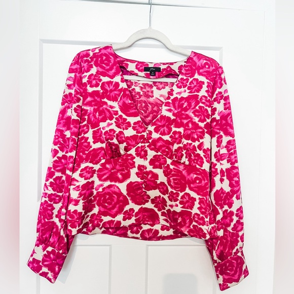 Jcrew Floral V-neck Button Blouse - Picture 8 of 8